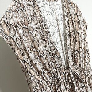 Tie Front Long Cardigan Coverup